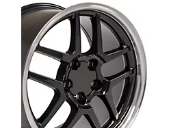 CV04 Black with Machined Lip Wheel; Rear Only; 18x10.5 (97-04 Corvette C5)