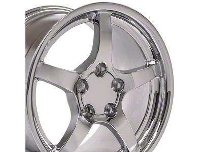 CV05 Deep Dish Chrome Wheel; Front Only; 18x9.5; 54mm Offset (05-13 Corvette C6)
