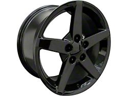 CV06 Gloss Black Wheel; Front Only; 18x9.5; 58mm Offset (05-13 Corvette C6)