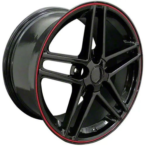 Corvette CV07A Gloss Black with Redline Wheel; Front Only; 18x9.5; 56mm ...