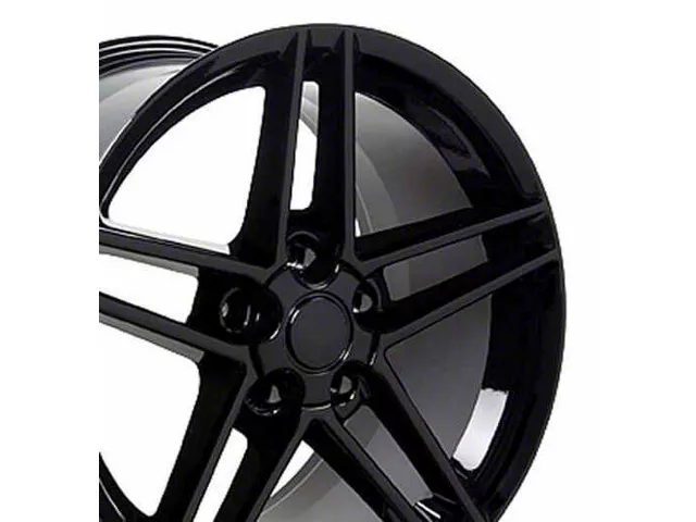 CV07A Gloss Black Wheel; Front Only; 17x9.5 (97-04 Corvette C5)