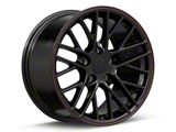 CV08A Gloss Black with Red Pinstripe Wheel; Front Only; 17x9.5; 54mm Offset (97-04 Corvette C5)