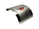 Deluxe Alternator Cover with Cross Flag Logo; Polished and Brushed; Red Carbon Fiber Inlay (97-04 Corvette C5)