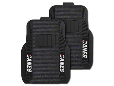 Deluxe Front Floor Mats with Carolina Hurricanes Logo; Black (Universal; Some Adaptation May Be Required)