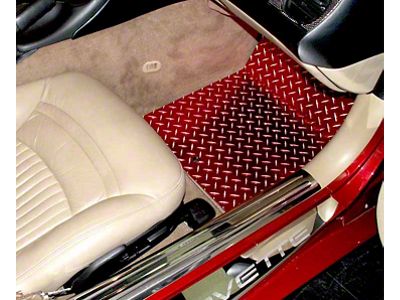Diamond Plate Floor Mats; Red (2001 Corvette C5)