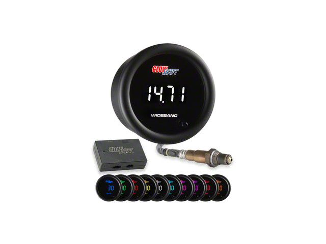Digital Wideband Air/Fuel Ratio Gauge; Black 10 Color (Universal; Some Adaptation May Be Required)