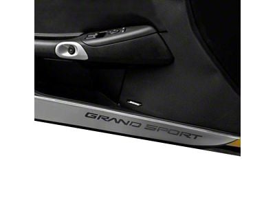 Door Guards with Grand Sport Inlay; Brushed Black (10-13 Corvette C6 Grand Sport)