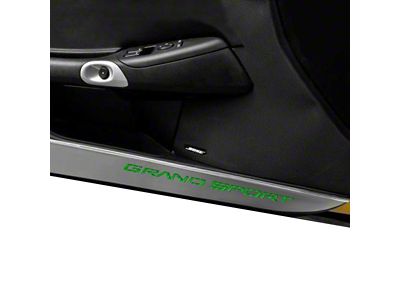 Door Guards with Grand Sport Inlay; Green Carbon Fiber (10-13 Corvette C6 Grand Sport)