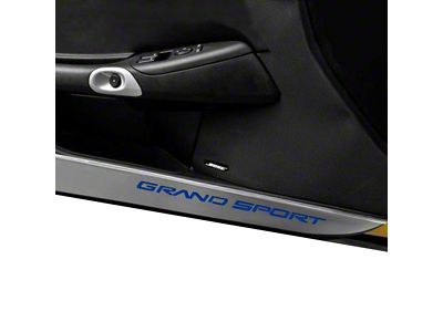 Door Guards with Grand Sport Inlay; Solid Dark Blue (10-13 Corvette C6 Grand Sport)