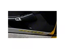 Door Guards with Grand Sport Inlay; Yellow Carbon Fiber (10-13 Corvette C6 Grand Sport)