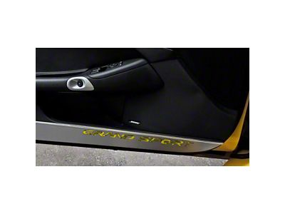 Door Guards with Grand Sport Inlay; Yellow Carbon Fiber (10-13 Corvette C6 Grand Sport)