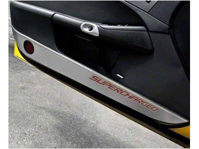 Door Guards with Supercharged Inlay; Solid Synergy Green (05-13 Corvette C6)