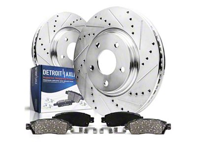 Drilled and Slotted Brake Rotor and Pad Kit; Front (20-26 Corvette C8 Stingray w/o Z51 Brake Package)