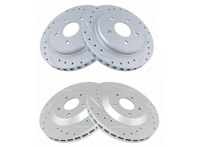 Drilled and Slotted Rotors; Front and Rear (97-04 Corvette C5)