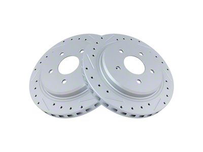 Drilled and Slotted Rotors; Rear Pair (97-04 Corvette C5)