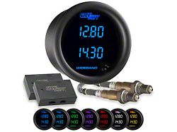 Dual Digital Wideband Air/Fuel Ratio Gauge; Black 7 Color (Universal; Some Adaptation May Be Required)