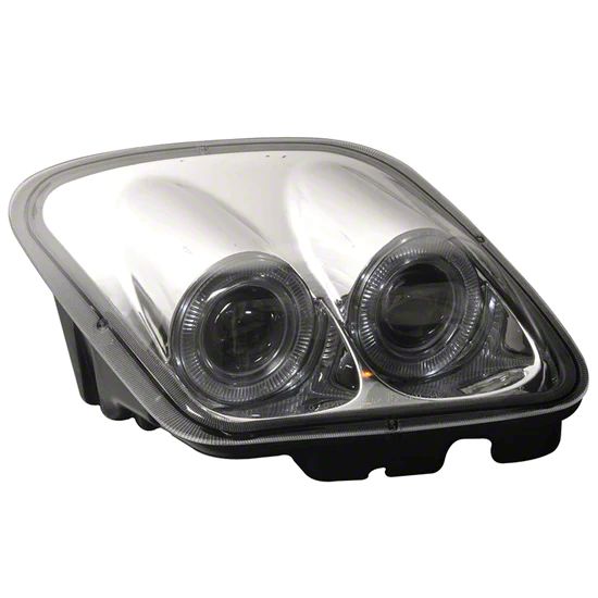 Corvette Dual LED Halo Projector Headlights; Chrome Housing; Clear Lens
