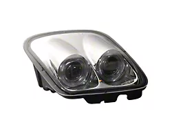 Dual LED Halo Projector Headlights; Chrome Housing; Clear Lens (97-04 Corvette C5)