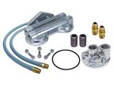 Dual Remote Oil Filter Relocation Kit; 22mm x 1.50 Threads (06-22 Corvette C6, C7 & C8)