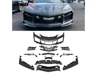 E-RAY Style Front Bumper Cover; Unpainted (20-25 Corvette C8 Stingray)