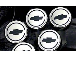 Engine Caps with Bowtie Logo; Brushed Black (97-13 Corvette C5 & C6 w/ Automatic Transmssion)