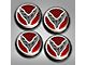 Engine Caps with Crossed Flags Logo; Red Carbon Fiber (20-24 Corvette C8 Coupe)