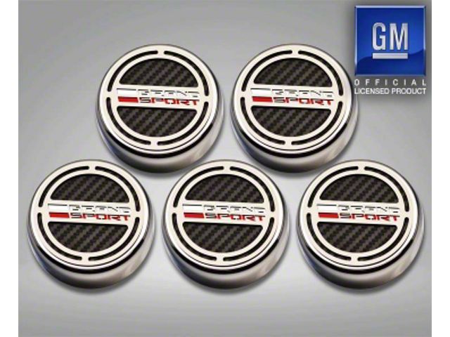 Corvette Engine Caps with Grand Sport Emblem; Faux Carbon Fiber (16-19 ...