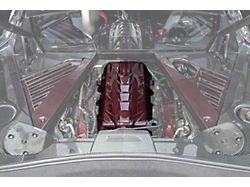 Engine Cover; Red Carbon Fiber (20-26 Corvette C8 Coupe, Excluding Z06)