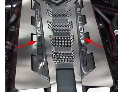 Engine Shroud CORVETTE Lettering Kit; Polished (20-25 Corvette C8 Coupe)