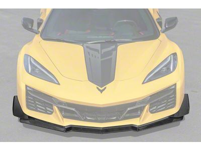 EOS Extended Package Front Splitter Lip and Canards; Carbon Fiber (23-26 Corvette C8 Z06 w/ Z07 Package)