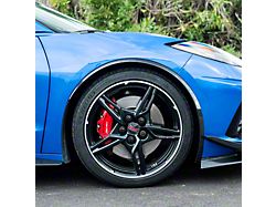 EOS Performance Package Side Wheel Fender Trim; Front; Hydro-Dipped Carbon Fiber (20-26 Corvette C8)