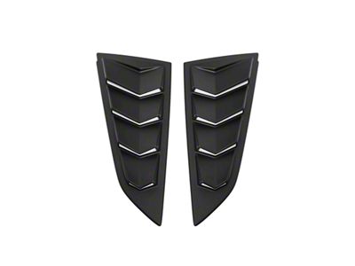 EOS Track Package Quarter Window Louvers; Primer Black (14-19 Corvette C7 Coupe)