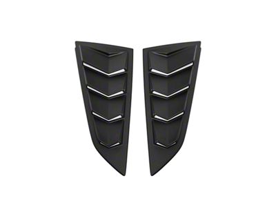 EOS Track Package Quarter Window Louvers; Primer Black (14-19 Corvette C7 Coupe)