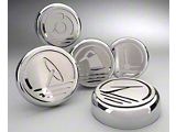 Executive Series Fluid Cap Covers; Etched Logo (05-13 Corvette C6 w/ Automatic Transmission)