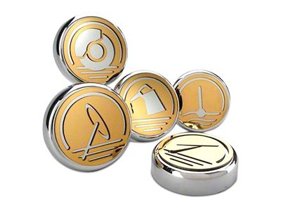 Executive Series Fluid Cap Covers; Gold (97-13 Corvette C5 & C6 w/ Automatic Transmssion)