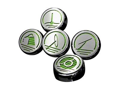 Executive Series Fluid Cap Covers; Green Carbon Fiber (97-04 Corvette C5 w/ Automatic Transmission)