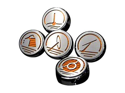 Executive Series Fluid Cap Covers; Orange Carbon Fiber (97-04 Corvette C5 w/ Automatic Transmission)