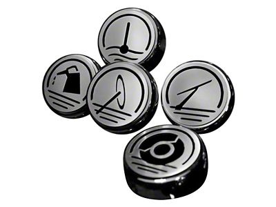 Executive Series Fluid Cap Covers; Black Solid (97-04 Corvette C5 w/ Automatic Transmission)