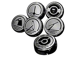 Executive Series Fluid Cap Covers; Solid Black (97-04 Corvette C5 w/ Manual Transmission)