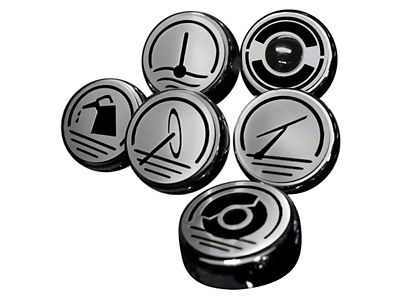Executive Series Fluid Cap Covers; Solid Black (97-04 Corvette C5 w/ Manual Transmission)