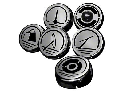 Executive Series Fluid Cap Covers; Black Solid (97-04 Corvette C5 w/ Manual Transmission)