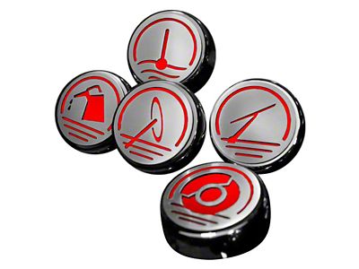 Executive Series Fluid Cap Covers; Solid Bright Red (97-04 Corvette C5 w/ Automatic Transmission)