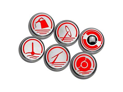 Executive Series Fluid Cap Covers; Solid Bright Red (97-04 Corvette C5 w/ Manual Transmission)