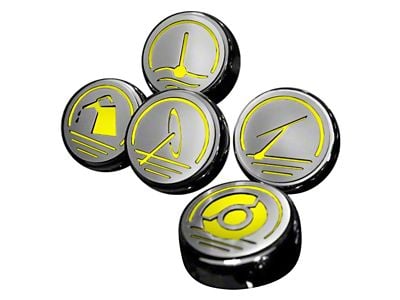 Executive Series Fluid Cap Covers; Solid Yellow (97-04 Corvette C5 w/ Automatic Transmission)
