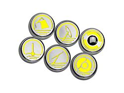Executive Series Fluid Cap Covers; Solid Yellow (97-04 Corvette C5 w/ Manual Transmission)