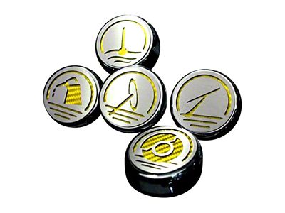 Executive Series Fluid Cap Covers; Yellow Carbon Fiber (97-04 Corvette C5 w/ Automatic Transmission)