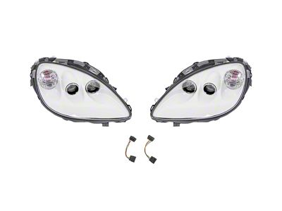 Factory OEM Style HID Headlights; Arctic White Housing; Clear Lens (05-13 Corvette C6)