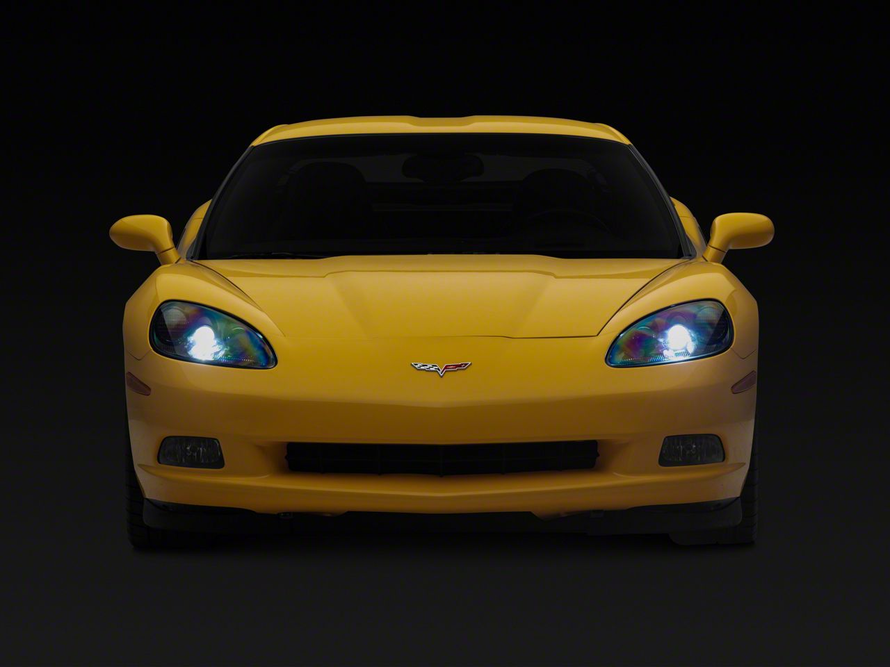 Corvette Factory OEM Style HID Headlights; Black Housing; Clear