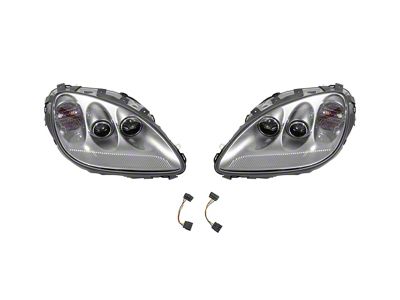 Factory OEM Style HID Headlights; Blade Silver Housing; Clear Lens (05-13 Corvette C6)