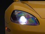 Factory OEM Style HID Headlights; Crystal Red Housing; Clear Lens (05-13 Corvette C6)